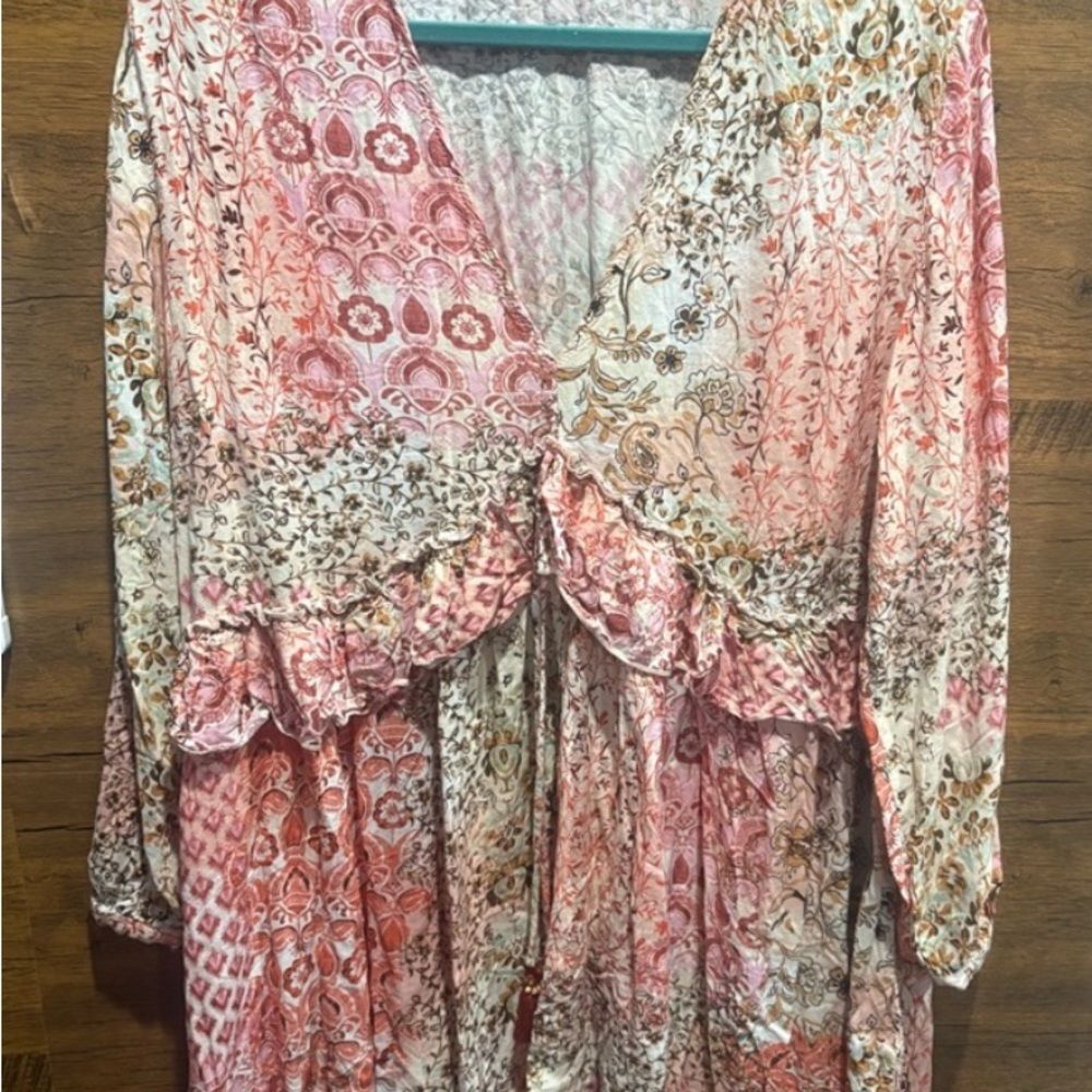 Zara Patchwork Print Minidress in Pink Size Large - Picture 4 of 6